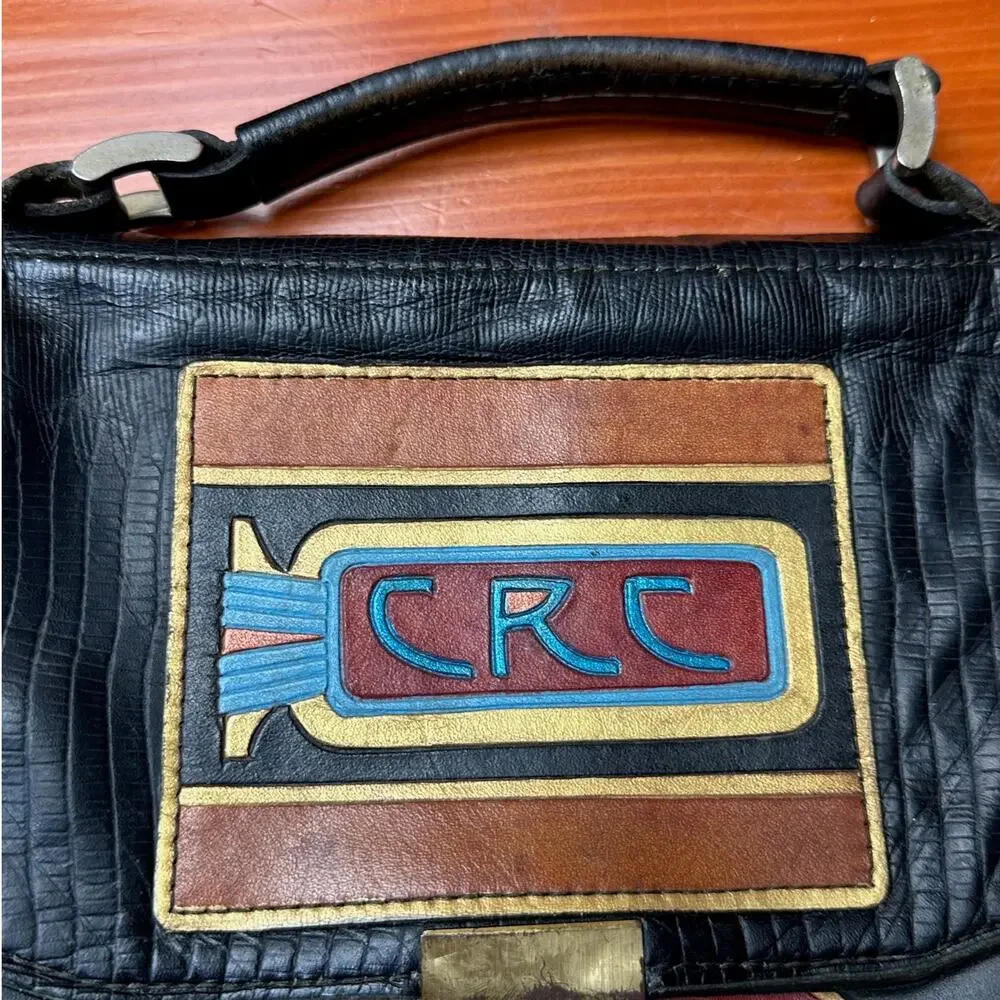 Vintage Marvin Sin Handmade/Hand Painted Leather Briefcase